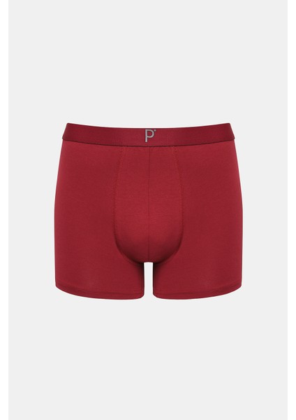 Burgundy 3lü Çok Renkli Boxer