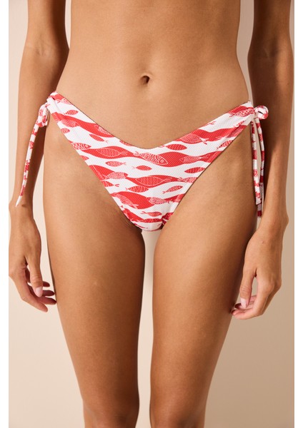 Marine Fish V Ring Dokulu Çok Renkli Bikini Altı