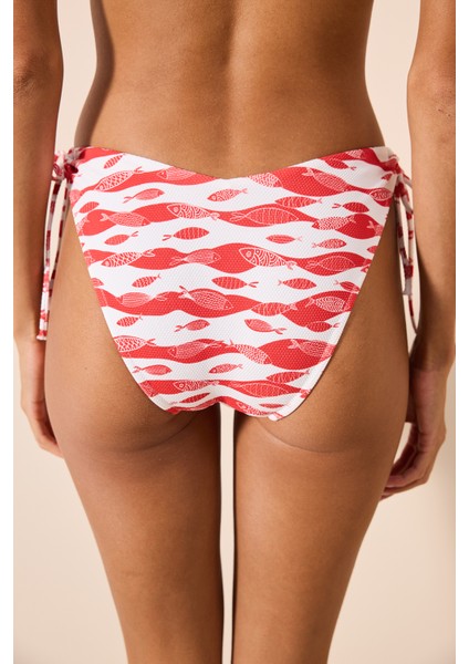 Marine Fish V Ring Dokulu Çok Renkli Bikini Altı