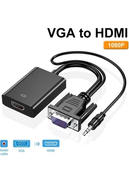 Alfalink AL-VHC20 VGA To HDMI Çevirici Kablo