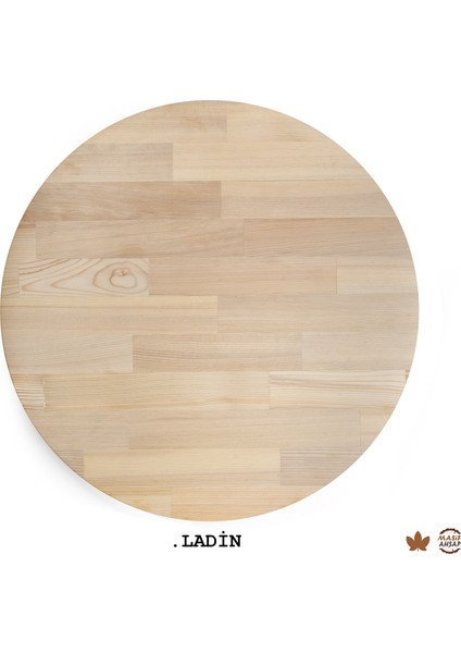 Yuvarlak Ahşap Plaka Masa ve Sehpa Tablası Meşe-80 Cm-18 mm