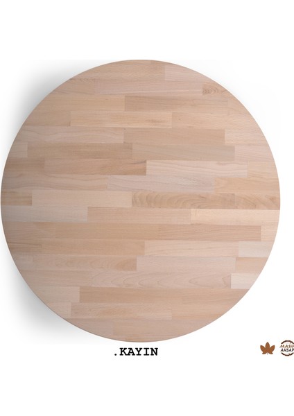 Yuvarlak Ahşap Plaka Masa ve Sehpa Tablası Meşe-80 Cm-18 mm