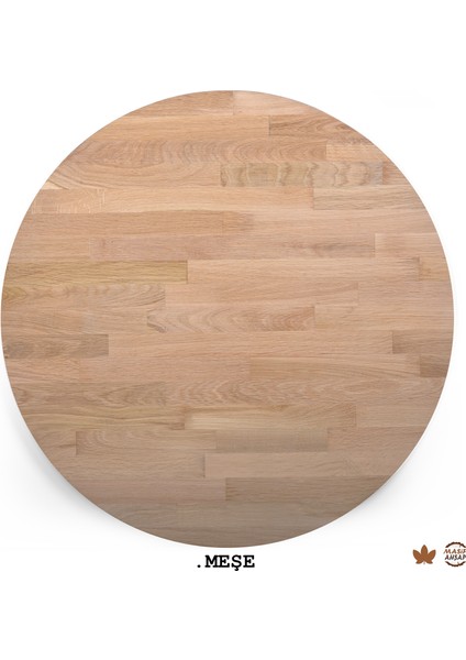 Yuvarlak Ahşap Plaka Masa ve Sehpa Tablası Meşe-80 Cm-18 mm
