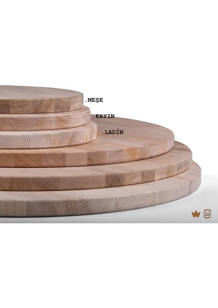 Yuvarlak Ahşap Plaka Masa ve Sehpa Tablası Meşe-80 Cm-18 mm