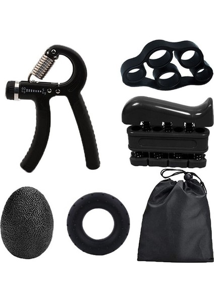 5 Adet Spor Salonu Fitness Ayarlanabilir El Kavrama Seti Parmak Önkol Gücü Kas Kurtarma El Tutucu Egzersiz Trainer Dropshipping (Siyah) (Yurt Dışından)