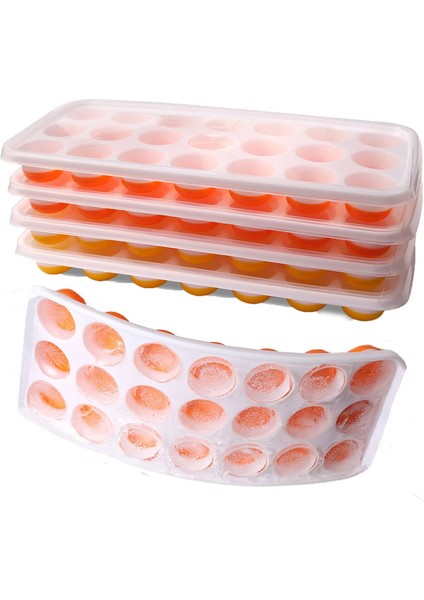 Kapaklı Ice Cube Tepsileri Bpa Içermez, 4 Paket Dondurucu Için Kolay Çıkarılan Silikon Ice Cube Tepsileri 84 Küreli Buz Tepsisi, Istiflenebilir Dökülmez Kapaklı, Bulaşık Makinesind (Yurt Dışından)