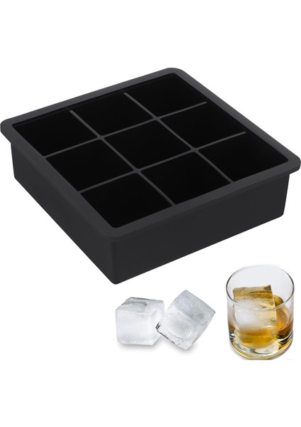 Nalchois Büyük Silikon Buz Küpü Tepsisi, Dondurucu Için 2 Inç Kare Buz Küpü Kalıbı, Viski, Kokteyl, Bourbon, Içecek Suyu, Çikolata, Bebek Maması Için Kolay Çıkarılan Bpa Içermeyen (Yurt Dışından)