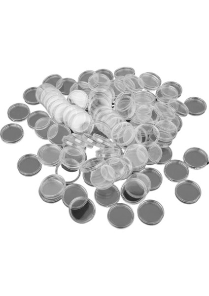 100 Adet 25MM Kapsül Konteyner Tutucu Kutuları - Beyaz (Yurt Dışından)