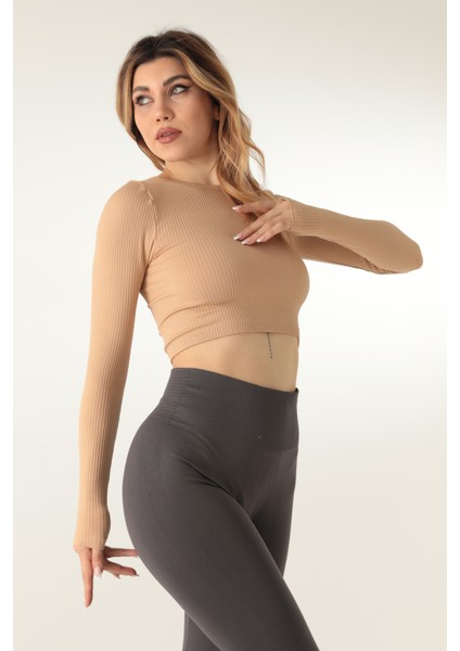 Uzun Kollu Bisiklet Yaka Fitilli CROP-21856