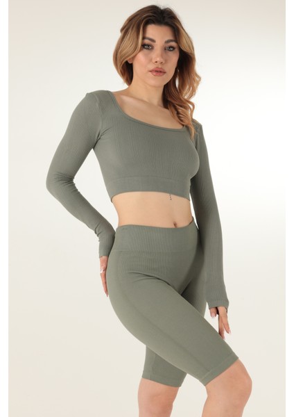 Uzun Kollu Kare Yaka Fitilli CROP-21857