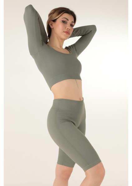 Uzun Kollu Kare Yaka Fitilli CROP-21857 indirimleri