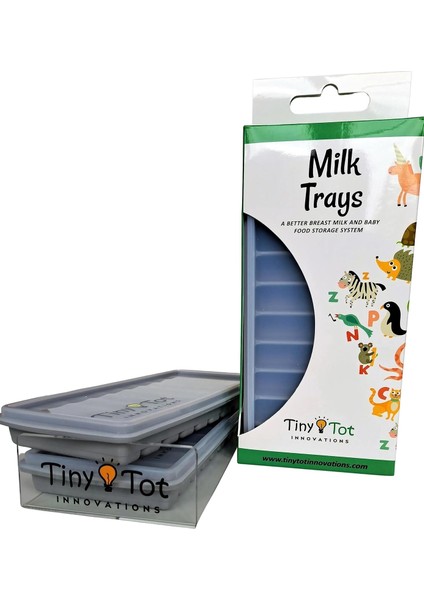 Anne Sütü Dondurucu Saklama Tepsileri, Taşıyıcılı, 10-1oz Barlar, 2 Silikon Kap, Silikon Kapaklı ve Taşıyıcı, Gıda Sınıfı Silikon (Yurt Dışından)