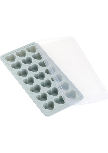 Kapaklı Kalp Şeklinde Buz Küpü Tepsileri, Silikon Kalp Kalıbı, Kolay Çıkarılan Buz Tepsileri, Buz Küpleri, Jelatin, Çikolata, Fırınlama ve Şekerleme Için 21 Gözlü Kalp Kalıpları (Yurt Dışından)