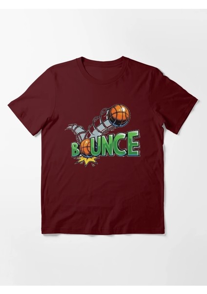 Bounce Baskılı Bisiklet Yaka T-Shirt