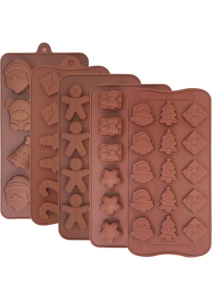 Adet Noel Silikon Çikolata Kalıpları, Şeker Jöle Pişirme Tepsileri Tatil Partisi Için Kek Dekorasyon Buz Küpü Yapımı (Yurt Dışından)
