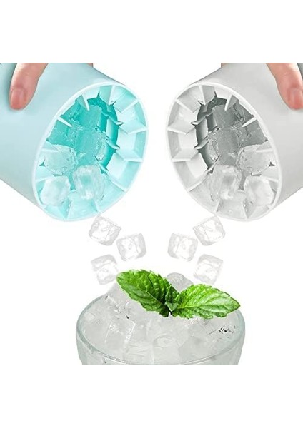 Buz Küpü Tepsileri 2pcs, Silikon Buz Küpü Kalıpları, Kırılmış Buz Yapma Kabı, Silindir Buz Küpü Yapma Makinesi Bardak, Kolay Bırakılan Buz Bardağı, 60 Buz Küpüne Kadar Taşınabilir (Yurt Dışından)