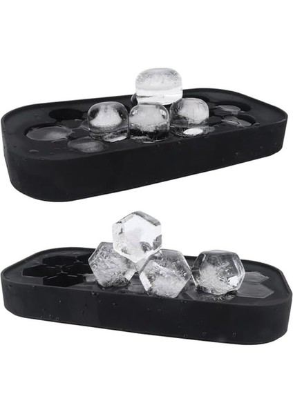 Silikon Buz Makinesi Tepsileri, Gıda Sınıfı, Iki Farklı Şekil, Altıgen ve Viski, Kokteyl ve Kahve Için Kapaklı Silindir (Yurt Dışından)