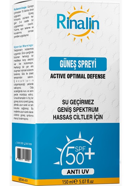 Güneş Kremi Sprey +50 Spf 150ml