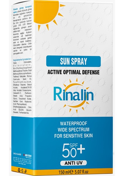 Güneş Kremi Sprey +50 Spf 150ml