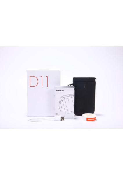 D11 Bluetooth Taşınabilir Termal Etiket Yazıcı - Siyah