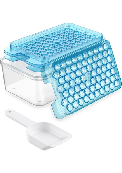 Kapaklı ve Kutulu Mini Buz Küpü Tepsisi, Dondurucu Için Küçük Buz Tepsileri, 144 x 0,5 In Buz Küpleri Yapımı Buz Tepsileri, 2 Mavi Tepsili Dondurucu Için Buz Küpü Tepsileri, Koktey (Yurt Dışından)