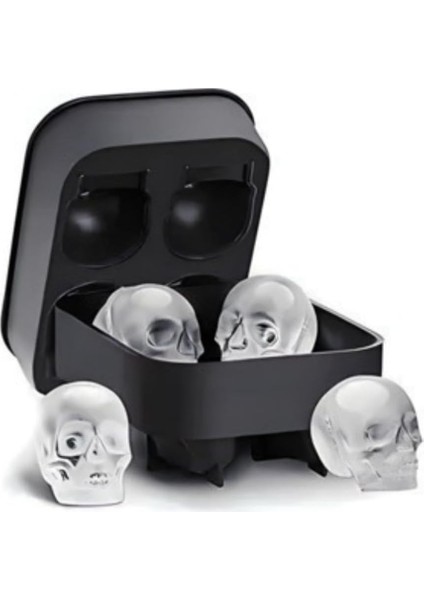 Izgaralı Kafatası Buz Küpü Tepsisi 3d, Viski Buz Küpü Kalıbı, Cadılar Bayramı Buz Küpü Kalıpları (12 x 8,5 x 5 Cm) (Yurt Dışından)