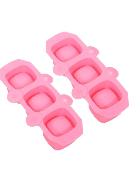 Silikon Shot Cam Buz Kalıbı, Dondurucu Için 3 Gözlü Kare Şekilli Buz Küpü Tepsisi, Ticari Barlar Için Kokteyl Shot Cam Kalıbı Veya Ev Kullanımı, Pembe (Yurt Dışından)