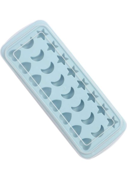 Silikon Buz Küpü Tepsi Kalıp 24-Cavity Kalp Ay Yıldız Şekilli Çikolata Kalıpları Sabun Kalıp Pişirme Kalıpları Çocuklar Için Buz Yapma Kalıp Partiler Mavi (Yurt Dışından)