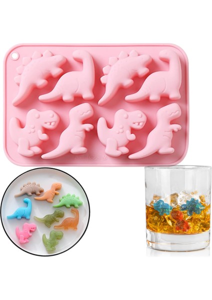 Dinozor Gıda Sınıfı Silikon Kalıplar, 8-Cavity Çikolata Sert Şeker Buz Küpleri Dıy Çikolata, Şeker, Jöle Için Bpa Ücretsiz Kalıp Cadılar Bayramı Noel Partileri (Yurt Dışından)