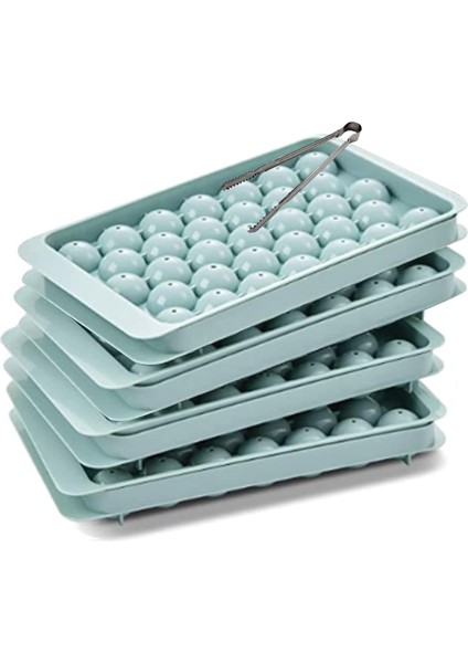 Yuvarlak Buz Küpü Kalıbı (4'lü Paket) Yeşil - Bourbon, Viski, Kokteyller, Meyve Suları, Kahve Için Buz Topu Küre Daire Yapıcı - Kolay Çıkarma ve Doldurma - 4 Paslanmaz Çelik Maşa D (Yurt Dışından)