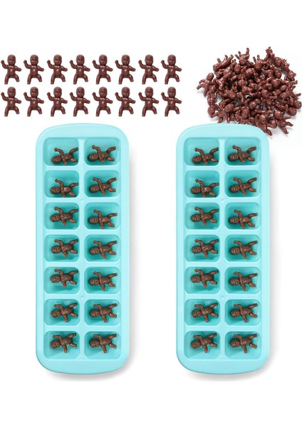 Juxında Suyum Bebek Partisi Oyunu - 36 1,2 Inç Minik Plastik Bebekler, Bebek Partisi Için 2 Buz Küpü Tepsisi Ice Cube Oyunları (Koyu) (Yurt Dışından)