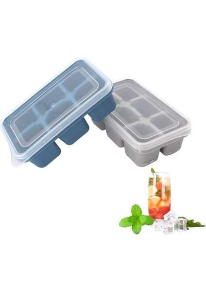 Ice Cube Tepsileri 2 Paket - Çıkarılabilir Kapaklı Mini Boyut Silikon Buz Küpü Kalıpları Yeniden Kullanılabilir ve Viski, Kokteyl, Istiflenebilir Esnek Güvenli Buz Küpleri Için Bpa (Yurt Dışından)