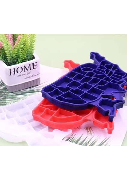 Yeni Büyük Amerika Birleşik Devletleri Silikon Kalıp Buz Küvü Tepsi ve Buzlu Şeker Tepsisi Abd (Mavi) (Yurt Dışından)