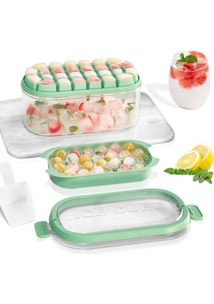 Kapaklı ve Kutulu Dondurucu Için Küçük Buz Küpü Kalıpları ve Tepsi Seti, Viski, Kokteyl, Kahve, Su Için Kolay Çıkarılabilir Buz Kalıpları (Yurt Dışından)