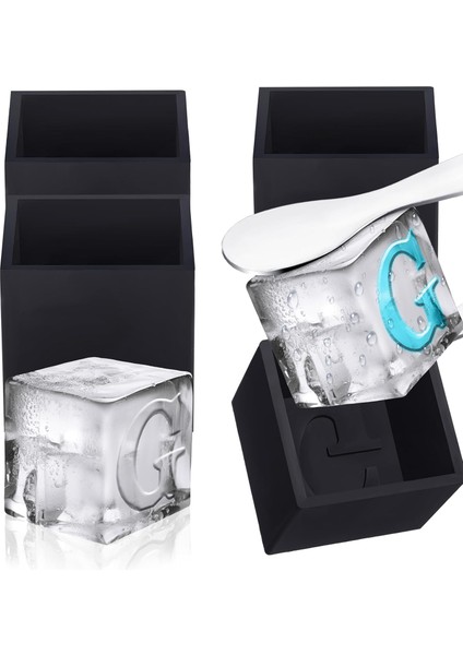 Adet 2 "silikon Buz Küpü Kalıp Harf G Monogram Dondurucu Viski Kokteyl Buz Kalıbı 2mm Derinlik ile Buz Küpü Kalıp Kalıpları Özel Buz Hazırlama Mektup Kalıpları Için Alfabenin Harfl (Yurt Dışından)