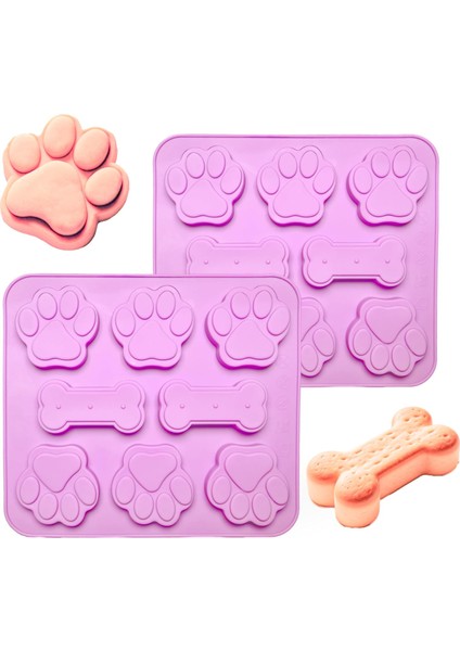 Köpek Pençesi ve Kemik Silikon Kalıp (2 Paket), Çikolata, Şeker, Jöle, Buz Küpü, Köpek Ikramları, Pişirme Kalıbı Için Yapışmaz Gıda Sınıfı Silikon Kalıplar (Yurt Dışından)