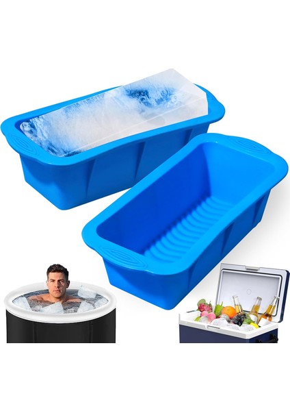 Ekstra Büyük Buz Kalıbı, 2 Paket - 4,5 Lbs Soğutucular ve Soğuk Dalma Için Toplam Buz Küpleri, Soğuk Dalma Aksesuarları Için Yeniden Kullanılabilir Silikon Buz Küpü Tepsisi (2 Adet (Yurt Dışından)