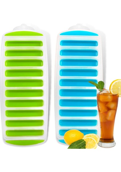 Adet Buz Küpü Tepsileri, Silikon Plastik Buz Çubuğu Tepsileri, Viski Kokteylleri Soğutmak Için 10 Boşluklu Buz Küpü Kalıbı, Kokteyller, Içecekler Kolay Bırakma (Rastgele Renk) (Yurt Dışından)