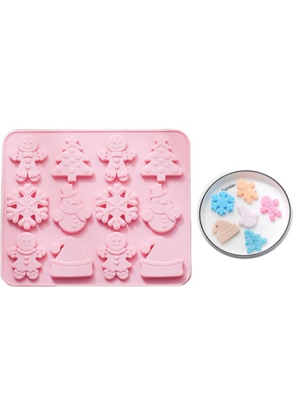 Sevimli Noel Buz Küpü Tepsileri Kek Kalıbı Silikon Noel Baba Çikolata Kalıbı Balmumu Eriyik Kalıpları Kolay Açılan Buz Tepsileri Yapışmaz Çikolatalı Sabun Puding Jello Buz Küpü Tep (Yurt Dışından)