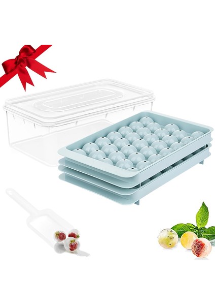 Buz Küpü Tepsisi, Dondurucu Için Kapaklı ve Kutulu Yuvarlak Buz Tepsileri, Küçük Buz Topları Yapımı Dairesel Buz Kalıbı, Depolama Buz Kutusu ile Istiflenebilir Buz Makinesi, Buz Kü (Yurt Dışından)