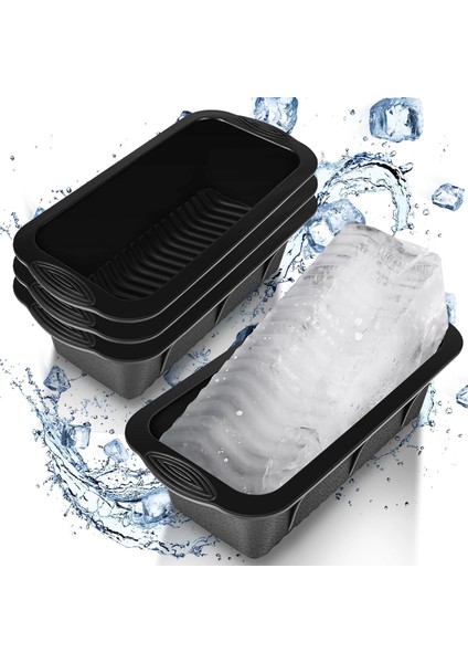 4 Pcs Ekstra Büyük Buz Bloğu Kalıbı, Soğuk Veya Soğutucular Için Toplam 9,6 Lb Buz Küpleri Buz Banyosu Için Dalma Yeniden Kullanılabilir Silikon Buz Kalıpları Dev Buz Küpü Tepsisi (Yurt Dışından)
