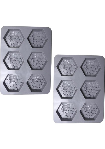 Adet Arı Sabunu Silikon Fondan Kalıpları - Petek Kek Kalıpları Arı Kovanı Buz Küpü Tepsi Kurabiyeler Için Çikolata Kalıp Seti Mousse Pudding Mum Muffin Pişirme Tepsisi Kalıp - Gri (Yurt Dışından)