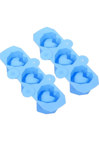 Silikon Shot Cam Buz Kalıbı, Dondurucu Için 3 Boşluklu Kalp Şekilli Buz Küpü Tepsisi, Ticari Barlar Için Kokteyl Shot Cam Kalıbı Veya Ev Kullanımı, Mavi (Yurt Dışından)