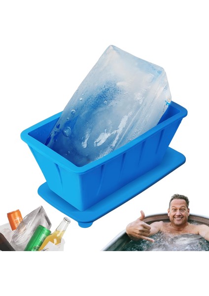 Kapaklı Ekstra Büyük Buz Bloğu Kalıbı, Soğuk Dalma Veya Soğutucular Için 1 Paket 8 Lbs Buz Küpleri, Buz Banyosu Soğutucu Için Yeniden Kullanılabilir Silikon Buz Kalıpları, Büyük Bu (Yurt Dışından)