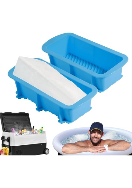 Ekstra Büyük Buz Bloğu Kalıbı, 2 Paket 2,2 Lb Buz Bloğu, Soğuk Dalma Küveti Veya Soğutucular Için Buz Küpleri, Buz Banyosu Soğutucu Için Yeniden Kullanılabilir Büyük Silikon Buz Kü (Yurt Dışından)