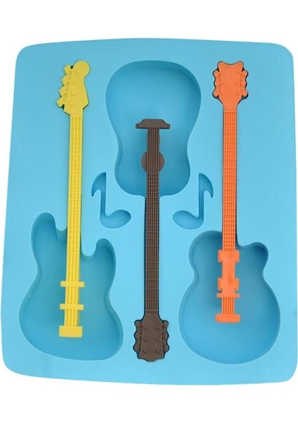 Gitar Silikon Buz Küpü Çikolata Konseri Müzik Kutlama Eğlenceli Tepsi Kalıp Yaratıcı Gitar Şekillendirici Buz Kalıp (Yurt Dışından)
