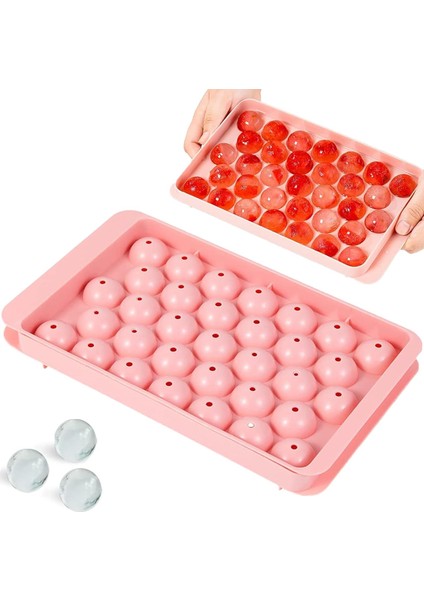 Kapaklı Yuvarlak Buz Küpü Tepsisi, Dondurucu Için Mini Buz Topu Yapımcısı Kalıbı 33 Yeniden Kullanılabilir Küre Daire Buz Yapma Kalıbı Su Kokteyli Viski Kahve Için Kolay Serbest Bı (Yurt Dışından)