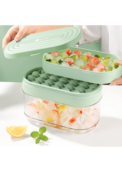 Buz Küpü Tepsisi Dondurucu Için Kapaklı ve Kutulu Yuvarlak Buz Tepsileri Dondurucu Için 2 Paket Buz Küpü Tepsileri 48 Adet Buz Küpü Kalıpları Konteynerle Kolay Çıkarılan Kokteyl Iç (Yurt Dışından)