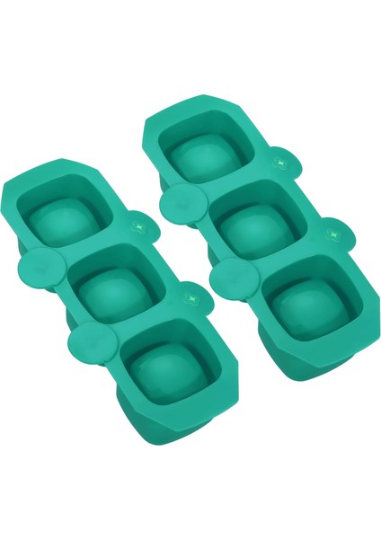 Silikon Shot Cam Buz Kalıbı, Dondurucu Için 3 Gözlü Kare Şekilli Buz Küpü Tepsisi, Ticari Barlar Için Kokteyl Shot Cam Kalıbı Veya Ev Kullanımı, Koyu Yeşil (Yurt Dışından)