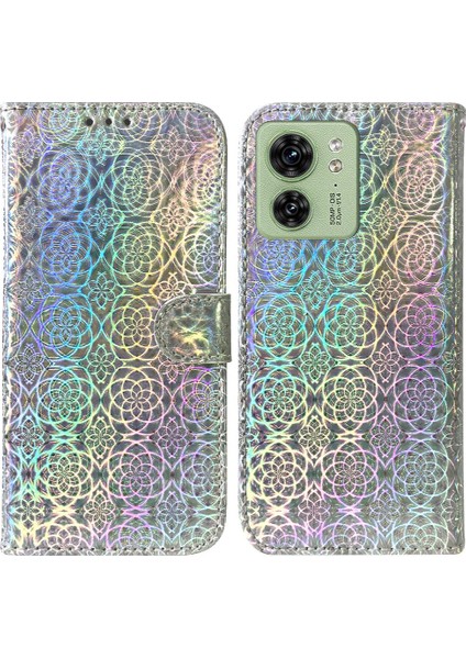 Motorola Kenar 40 Premium Pu Deri Glitter Renkli Cüzdan Kılıf (Yurt Dışından)